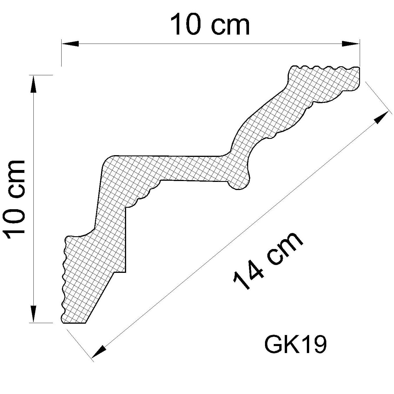 Taklist frigolit GK19