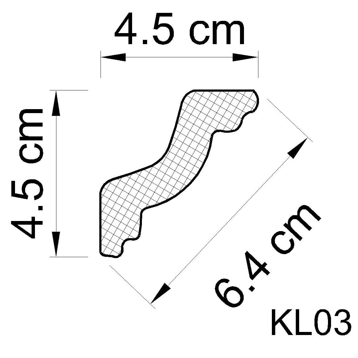 Taklist frigolit KL03